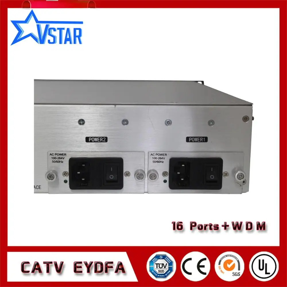 CATV highpower EDFA/EYDFA с WDM для FTTX pon 20dBm каждый порт