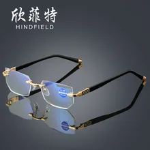 Очки для чтения с металлической оправой, женские и мужские очки с эффектом увеличения синего света, блокирующие очки, дальнозоркость для чтения+ 1,0 1,5 2,5 до 4,0