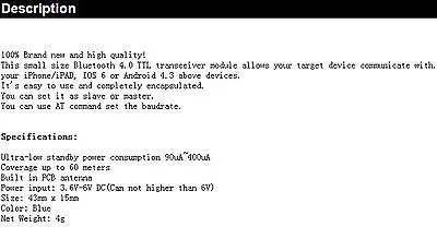 5PCS HM-10 BLE Bluetooth 4.0 CC2540 CC2541 Serial Wireless Module