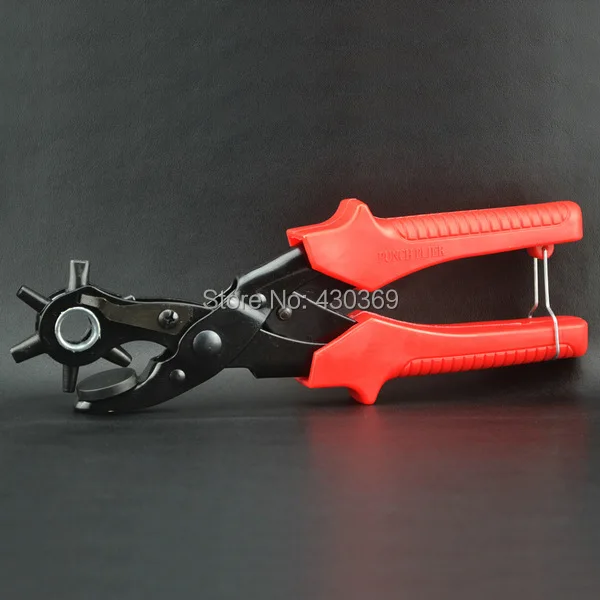 

Revolving Leather Canvas watch/Belt Punch Punching Plier Hole Cutter 6 Round Hole Multifunction hole punch pliers