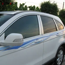 Для Honda CRV CR-V 2007 2008 2009 2010 2011 стайлинга автомобилей нержавеющая сталь окна Планки центр столбы B+ C стойки Чехлы 6 шт