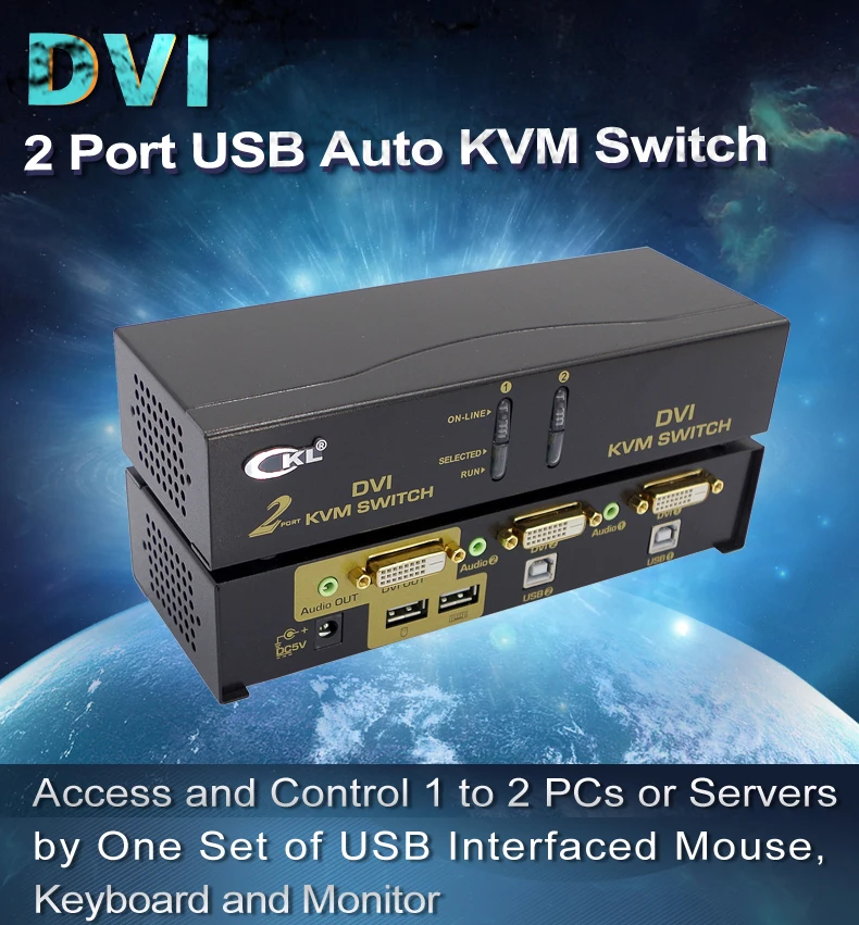 CKL 2 порта USB DVI KVM переключатель 2 в 1 переключатель для клавиатуры видео мышь с аудио Полная поддержка DVI HDCP CKL-92D