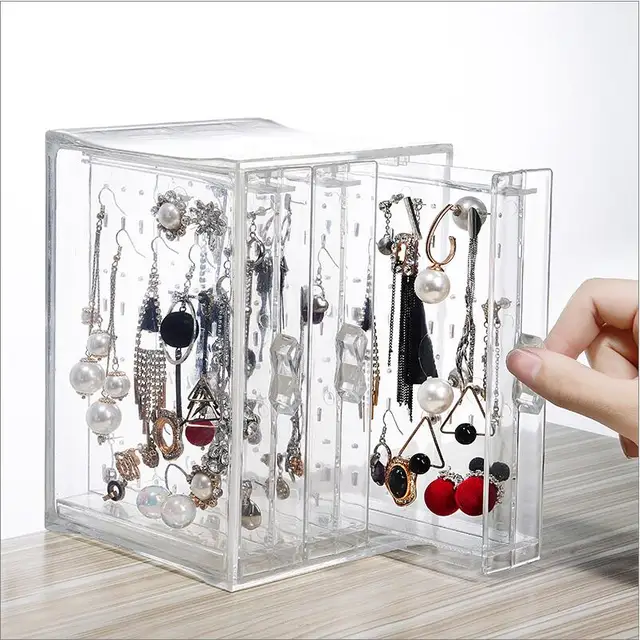 Storage Box Acrylic Earring Display Stand Organiser Holder Earring
