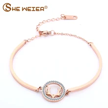 SHE WEIER пара женский циркон браслеты для женщин серебряные браслеты Подарки для мужчин pulseira femini Якорь Дерево жизни