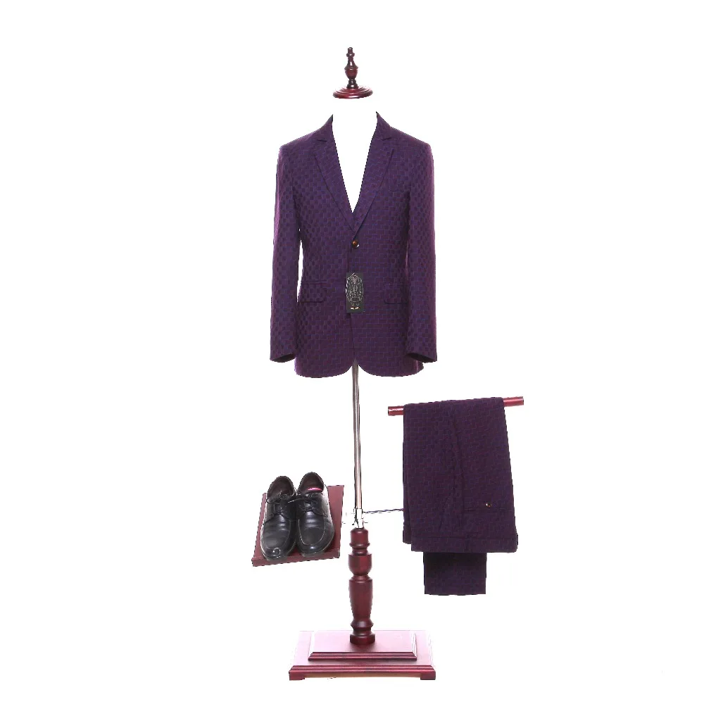 Новый Для мужчин S Повседневное Пиджаки для женщин куртка Фиолетовый Клетчатый узор шерсти Англия костюм Blaser masculino мужской пиджак Для