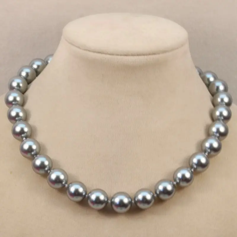 

South Sea shell Pear Nobility Woman jewelry AAA 10mm black white yellow Gray Pink Shell Pearl Necklace
