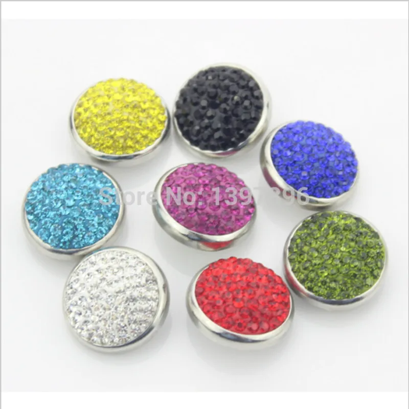 

Hot Selling Mix Rhinestones crystal snap button charm Fit 18mm bracelets and necklaces pendant jewelry
