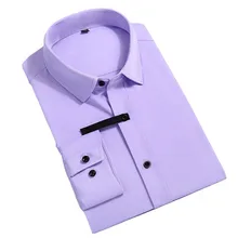 Весенне-осенние мужские деловые рубашки высокого качества из бамбукового волокна с длинными рукавами, мужские однотонные приталенные рубашки, повседневные рубашки Camisa Masculina