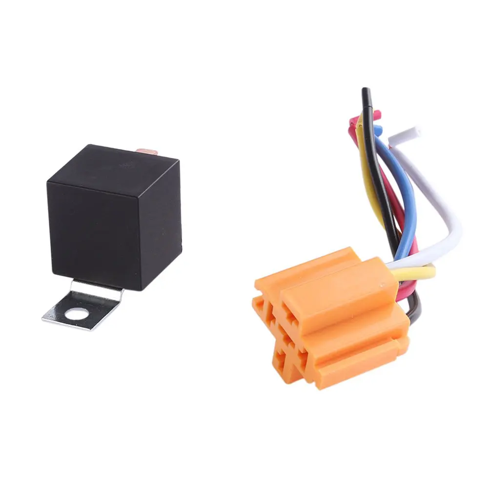 

5pcs EPAuto 40A Relay Harness Spdt 12V Pre Wired 5 Pin Relay Mounting Base Relay Socket Holder