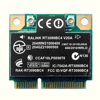 

Card for HP Ralink RT3090BC4 802.11b/g/n WiFi N+ BT Bluetooth PCI-e Card SPS: 602992-001