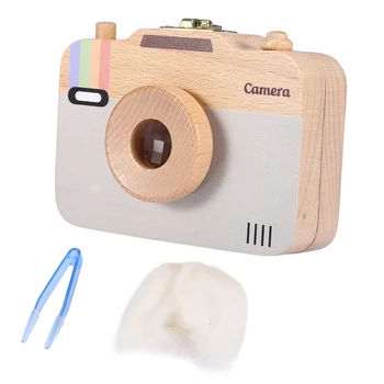 

Children Camera Shape Tooth Box Teeth Storage Box Wooden Organizer Case for Baby Save Milk Teeth Great Gifts for Infant Kids