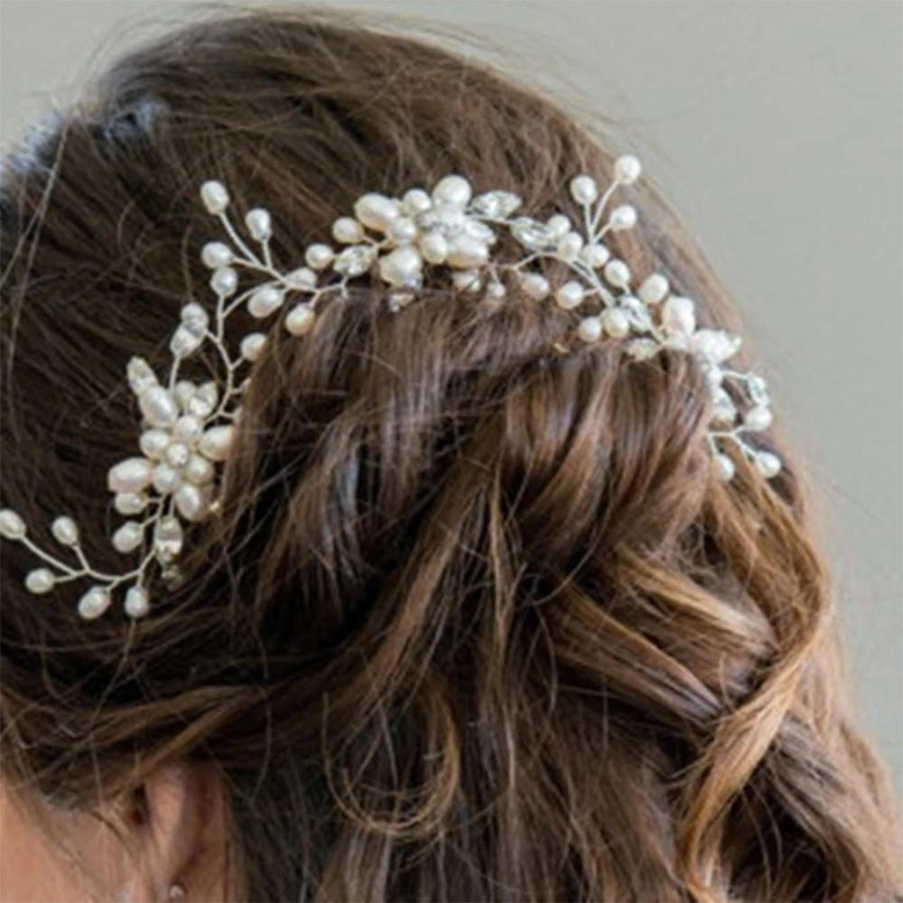 Elegant Bridal HairPins Pearl Flower Hair Pin Stick Jewelry Wedding