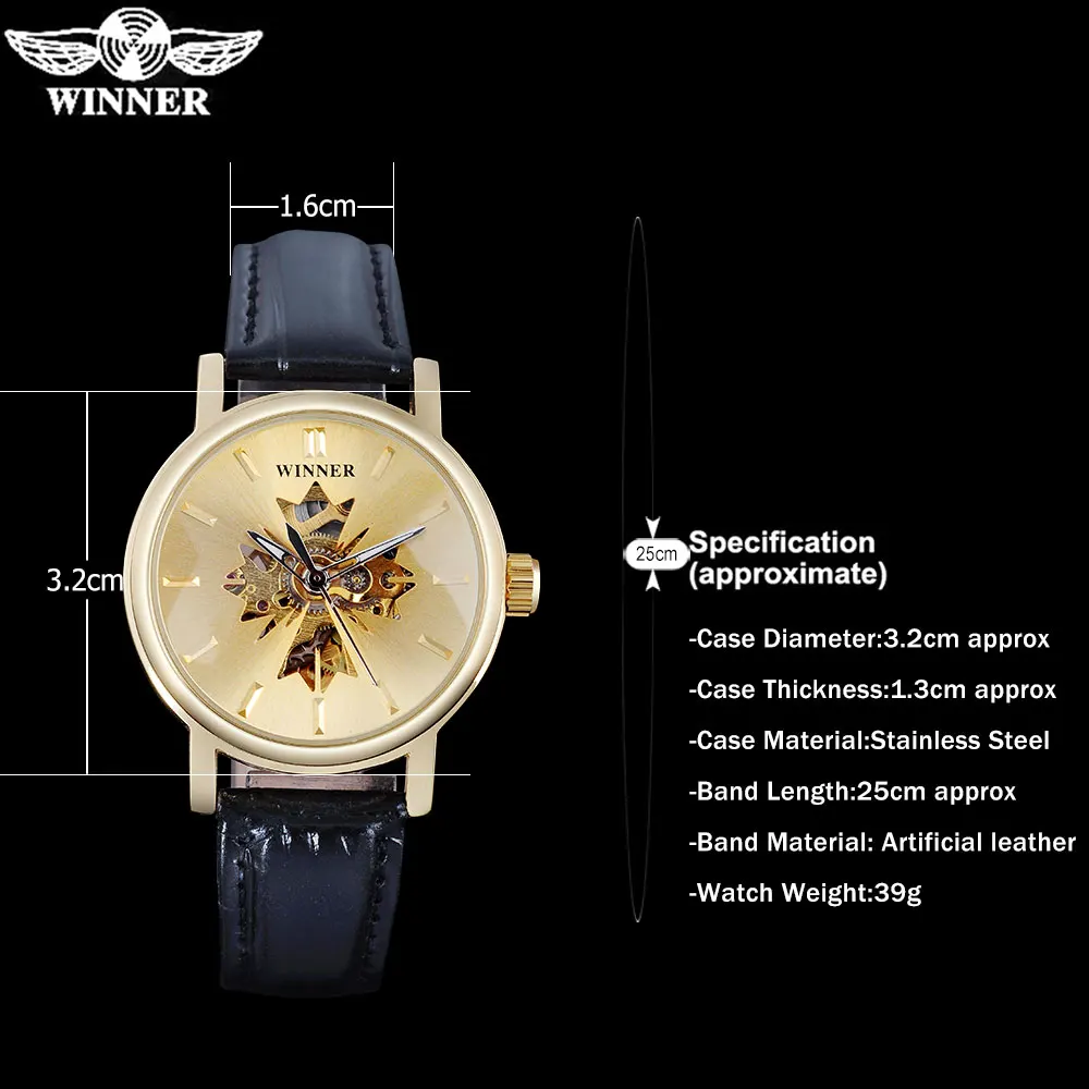 Часы скелетоны женские прозрачные золотистые на кожаном ремешке|leather band|leather