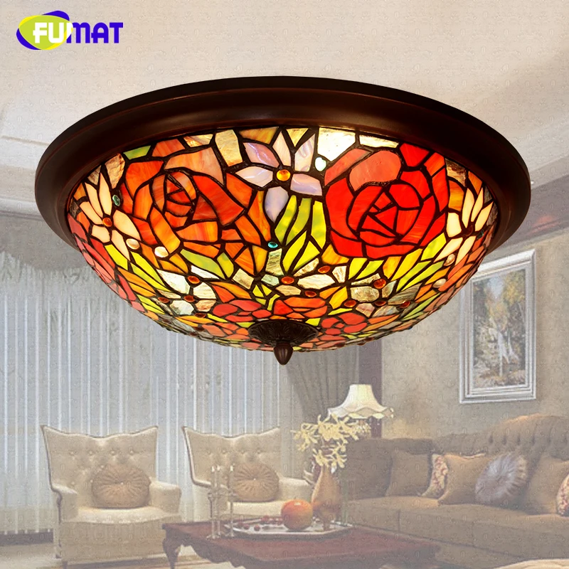 FUMAT American Vintage LED Dimmer Ceiling Lamp Home Deco Warm Rose