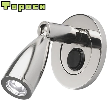 

Topoch Wall Reading Light for Bed 3W On/Off Switch Driver Discrete with Base Directional Head Soft Emit No Glare Chrome Finish