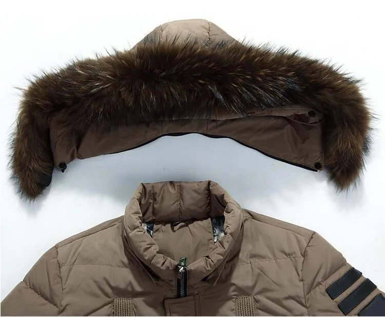 Aolamegs Mens Winter Down Jacket Medium-Long Thick Warm Hooded Fur Collar Winter Overcoats 2016 Outdoors Windproof Parka Hombre (10)