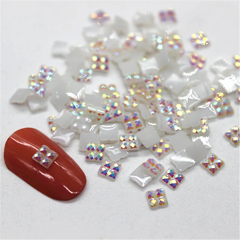 4*4mm 1000pcs Square Flatback Resin Rhinestone Jelly White AB Stone For DIY Nail Art Mobile Phone Scrapbooking | Дом и сад