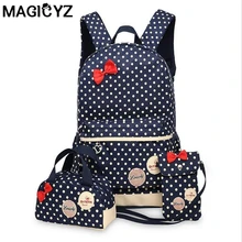 Nette Bogen Dot Druck frauen Rucksäcke Set Leinwand Laptop Rucksäcke Frauen Schule rucksäcke für Teenager Mädchen Rucksack Weiblichen
