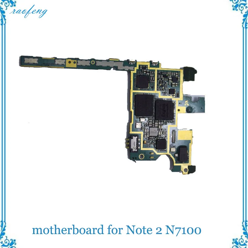 

Original Well worked For Samsung Galaxy Note 2 N7100 Motherboard Unlocked mainboard with chips logic board