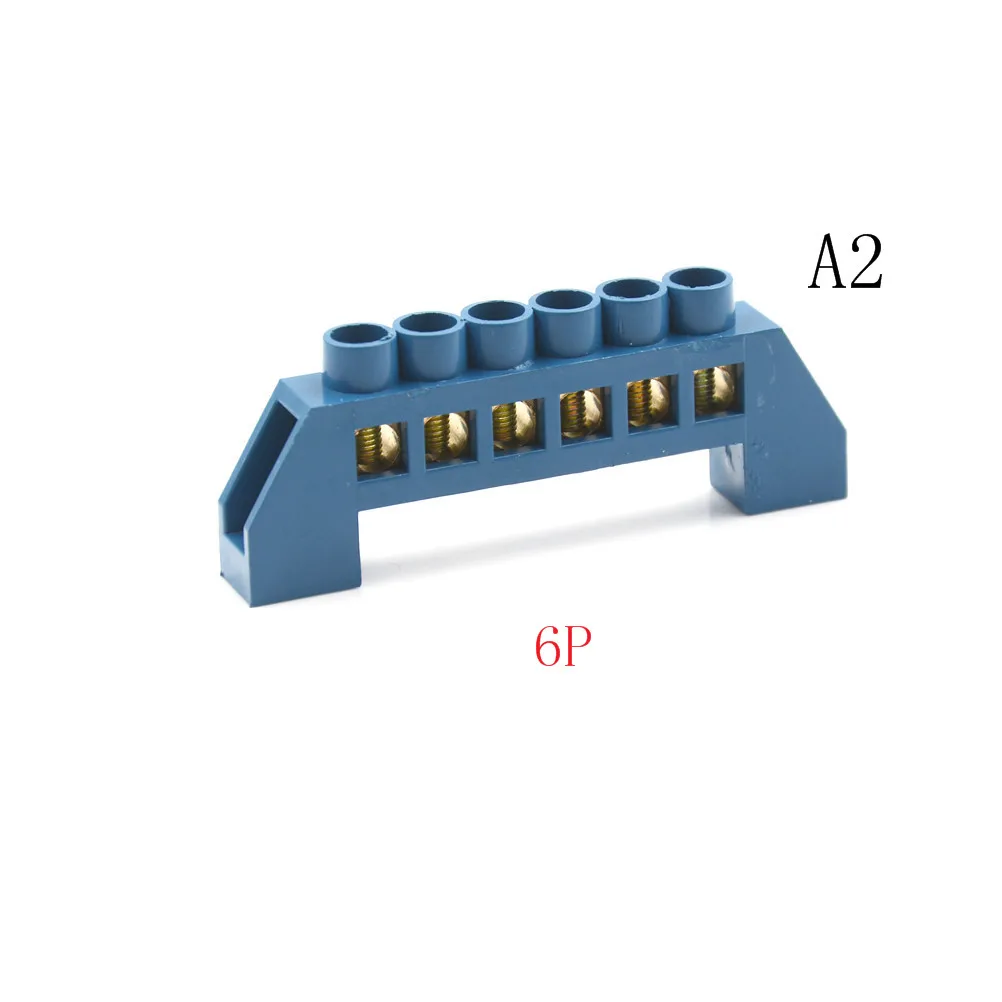 1 х полоса электрические распределительные кабели Винтовые клеммы латунь дорожный нейтральный барный 4/6/8/10/12 позиций клеммный блок разъемов - Цвет: 6P
