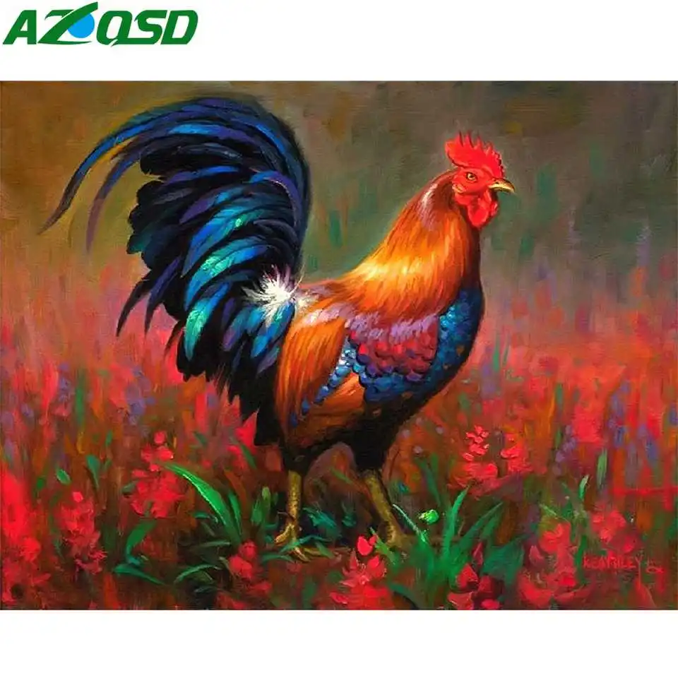 

AZQSD Diamond Painting 5d Round Drill Needlework Diamond Embroidery Animal Crystal Mosaic Cross Stitch Kits Hobbies And Crafts