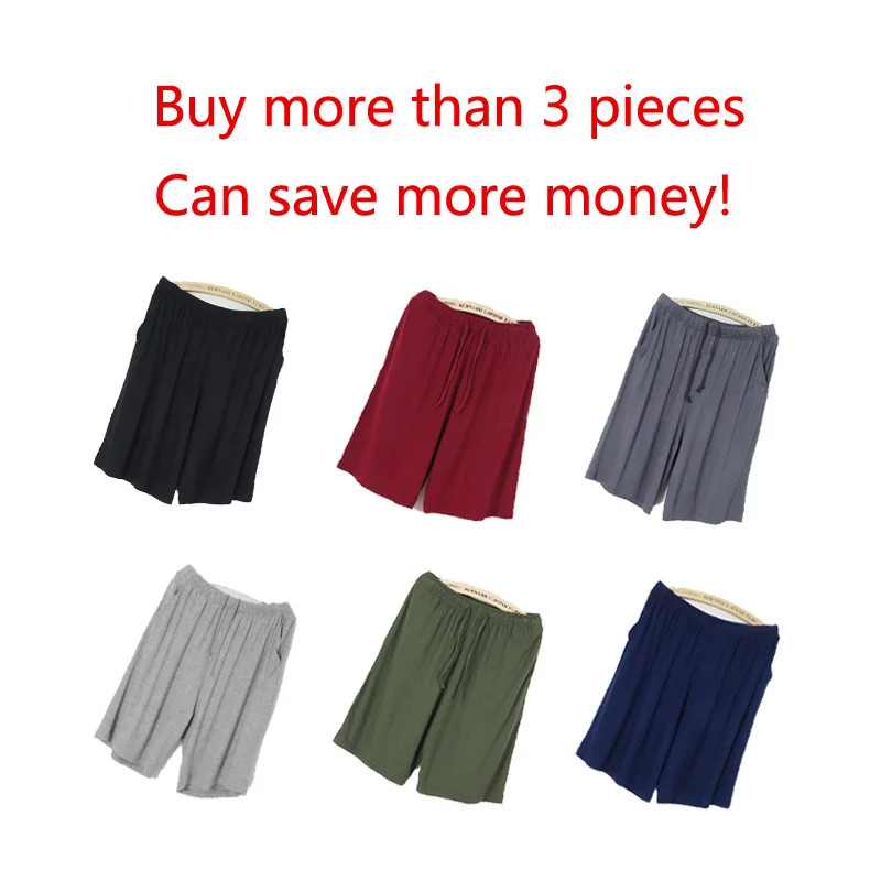 Summer Plus Size Men's Modal casual shorts homme Loose Fit Light and Thin 5 Point Pajamas knee length sleep Shorts