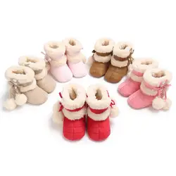 5 цветов Meninas Мягкие плюшевые пинетки для новорожденных Нескользящие Bottes de Neige теплые милые зимние для маленьких девочек зимние сапоги