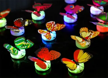 

1PC Color Changing butterfly LED Night Light with 3pcs Button cell Home Decorative Wall Nightlights Random