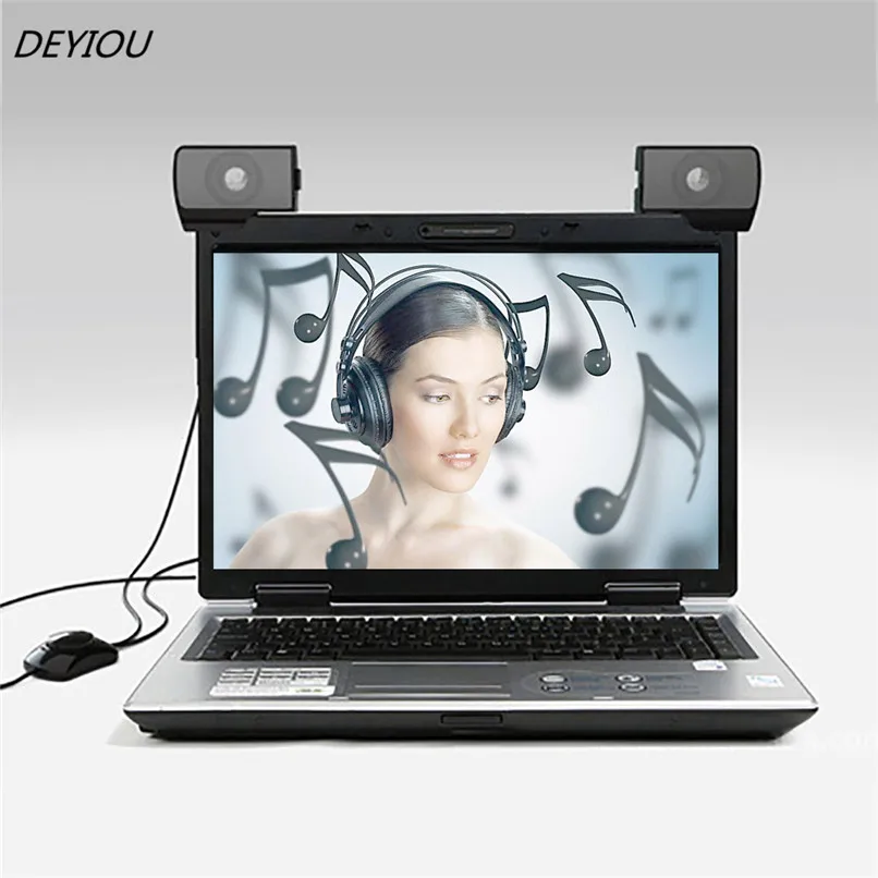 

DEYIOU 1 Pair of Mini Portable USB Multimedia Computer Laptop Audio Sounder Speaker Free Shipping NOM16