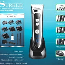 SURKER Pro триммер для стрижки волос Мужская электрическая машинка для стрижки волос Машинка для стрижки волос инструмент для стрижки Li-battery 100-240 V