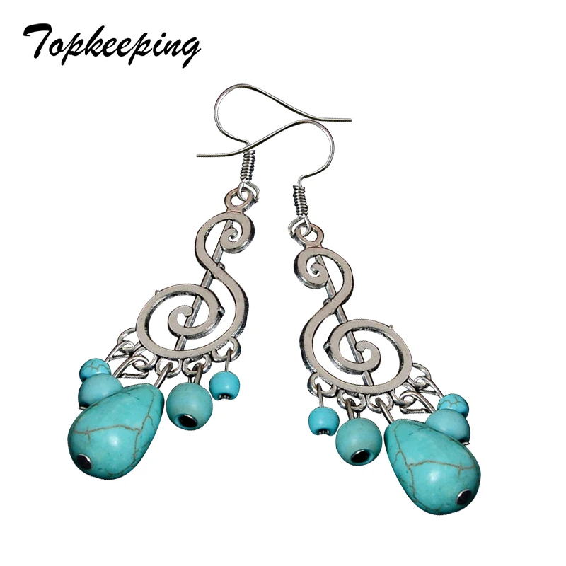 Женские модные серьги подвески Topkeeping винтажные в этническом стиле|vintage tibetan silver