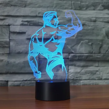 

Man bodybuilding 7 Changing Colors 3d illusion night lamp