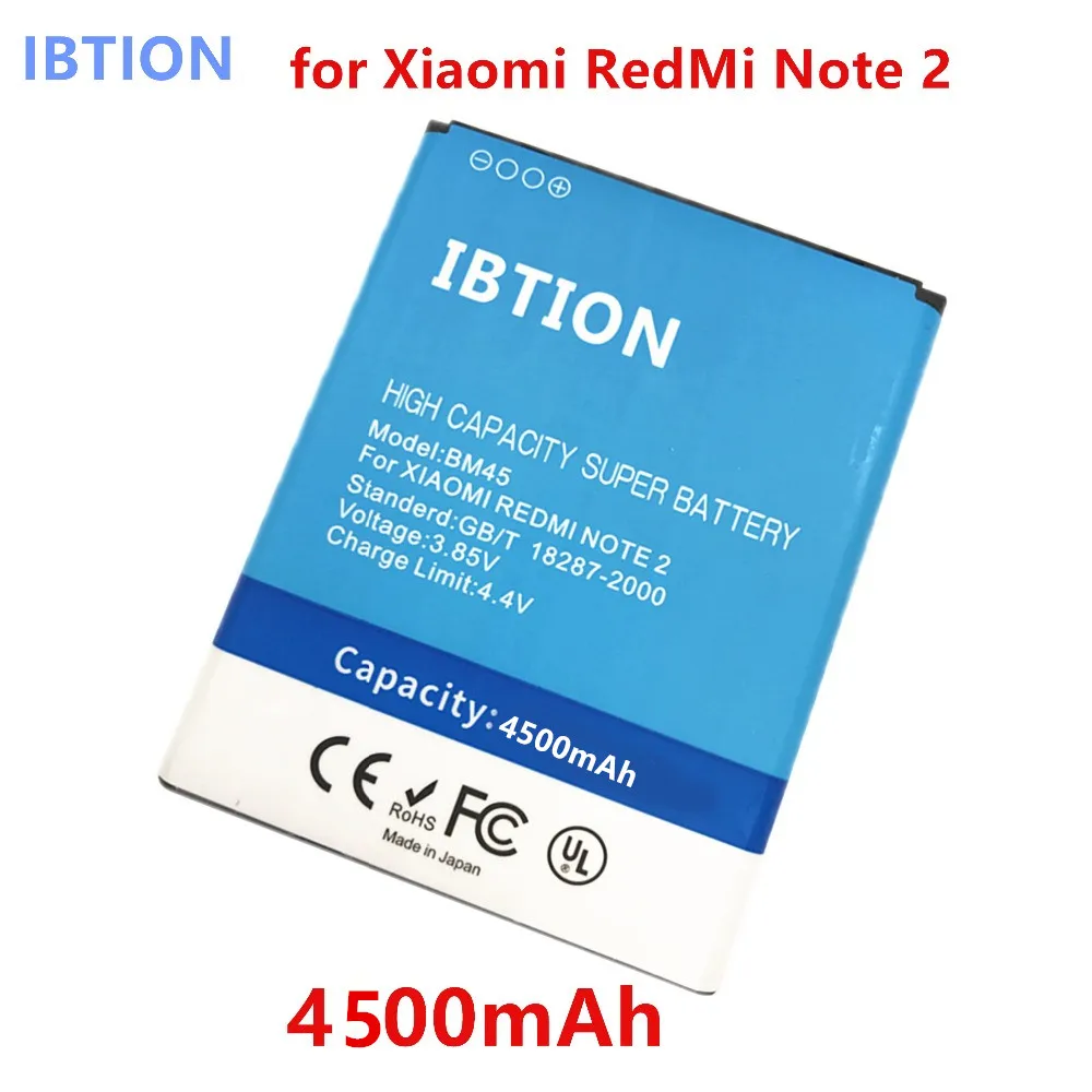 

4500mAh For Xiaomi Redmi Note 2 Battery BM45 note2 Battery +Free Ship