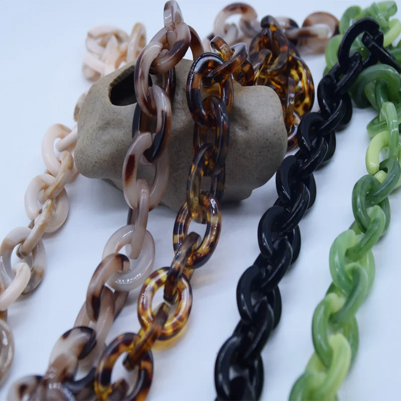 

O Link Of Resin Bag Handle Plastic Bag Strap Fashion Handbag Purse Frame Handles Wholesale Obag Strap Replacement Acrylic Chain