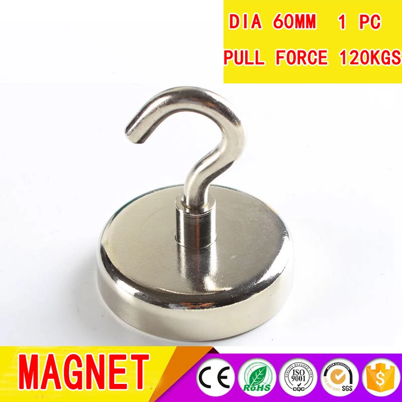 Industrial neodymium powerful fridge magnet Permanent strong car holder sheet mounting magnet NdFeB rare earth with hook Dia60MM Industrial neodymium powerful fridge magnet Permanent strong car holder sheet mounting magnet NdFeB rare earth with hook Dia60MM