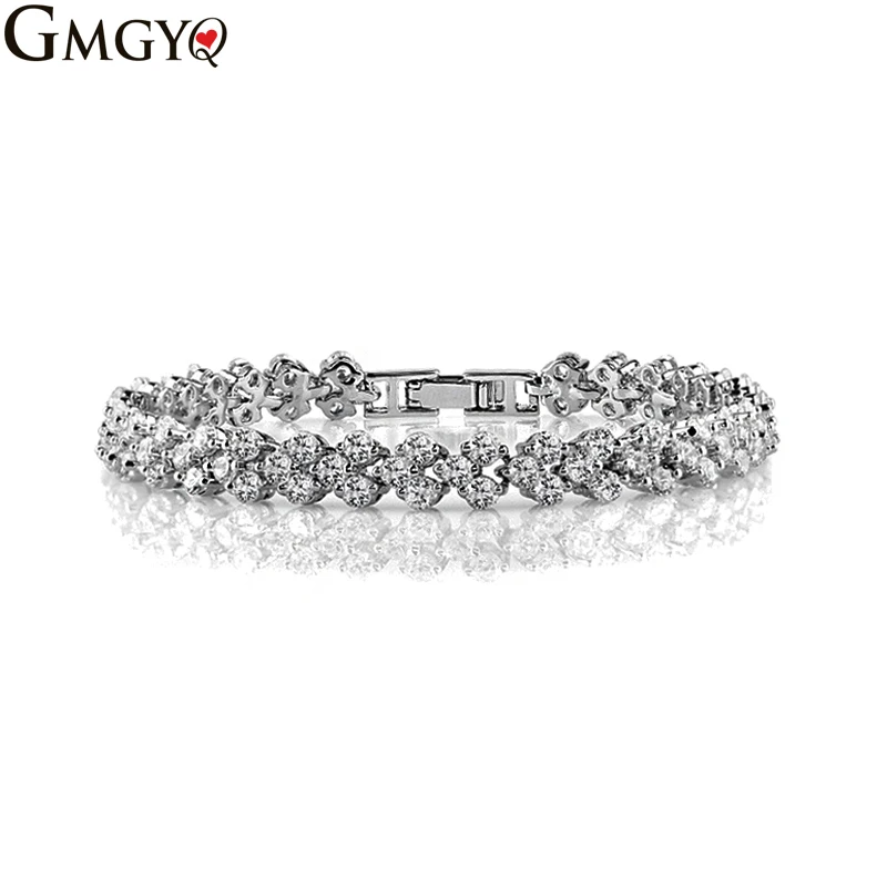 

Hot Selling Romeinse Chain Armband AAA Zirconia Crystal voor Vrouwen Inlay Bedelarmband Bruid Bruiloft Sieraden Mothers Day Gift