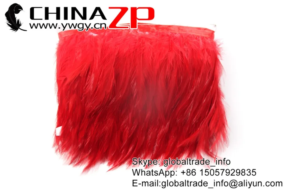21 Red Rooster Hackle Feathers Trim Fringe (2)