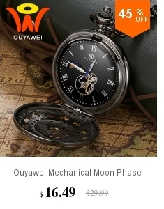 Для мужчин механические карманные часы Защита от солнца Moon Phase цепочки и ожерелья Fob часы цепи карманные часы Скелет любовь