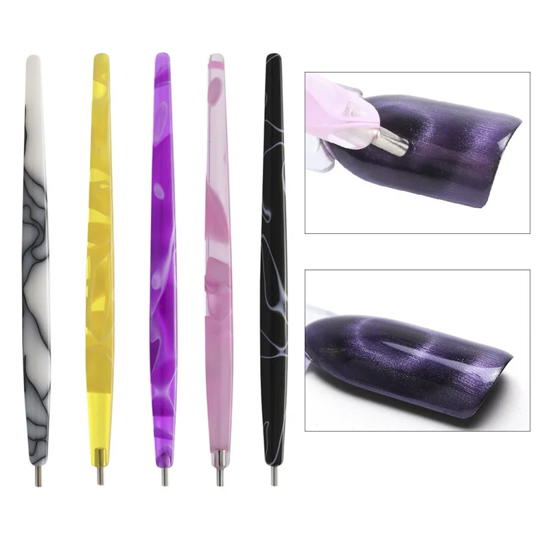 

Nail Tools 5 Cat Eye Magnets Single Head Lightweight Plastic 3d Magic Cat Eye Gel Special Magnet Bars