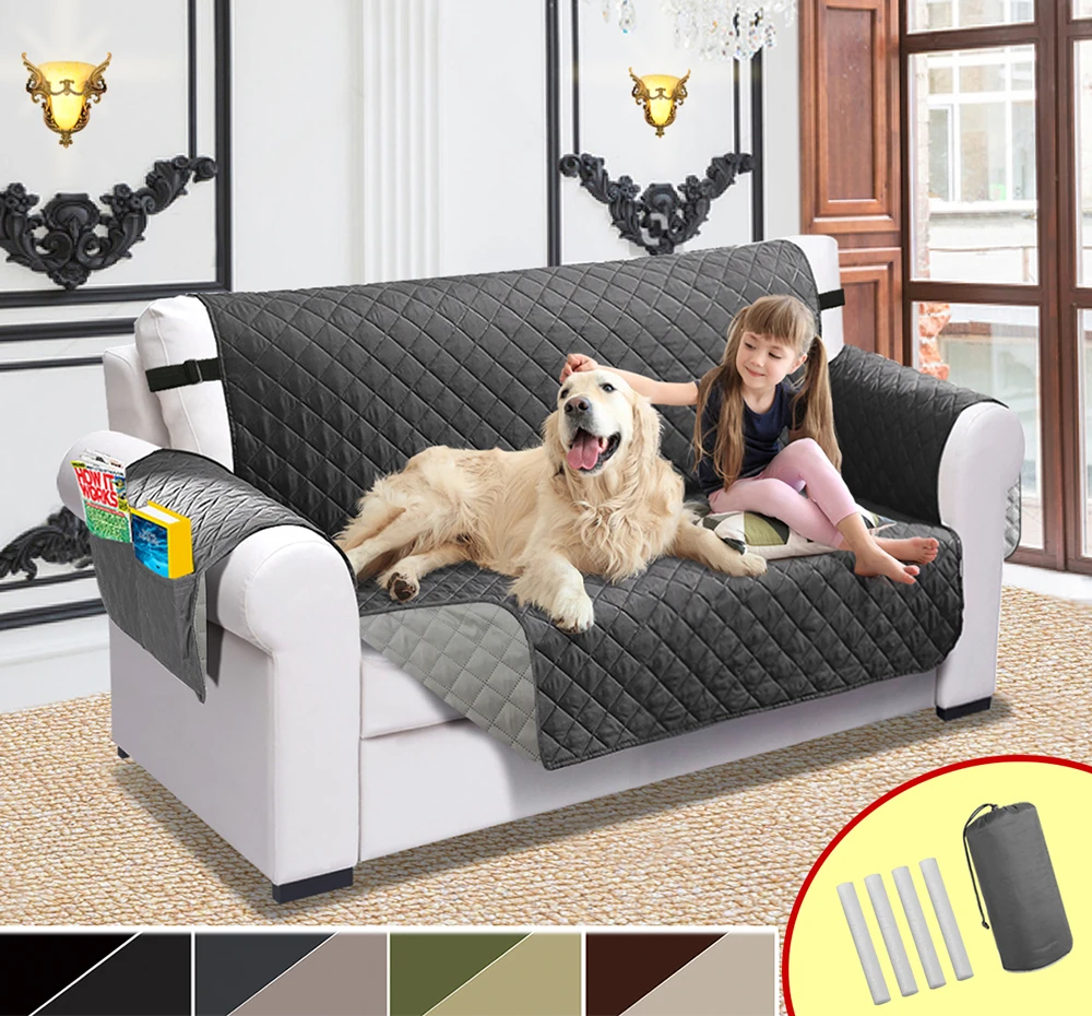 

Loveseat Sofa Cover For Pet Dog and Kids Waterproof Quilted Sofa Covers For Living Room Couch Slipcover Elastic
