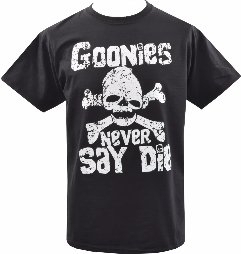 Мужская черная футболка goones Never Say Die 80 S американский культ приключений 3Xl