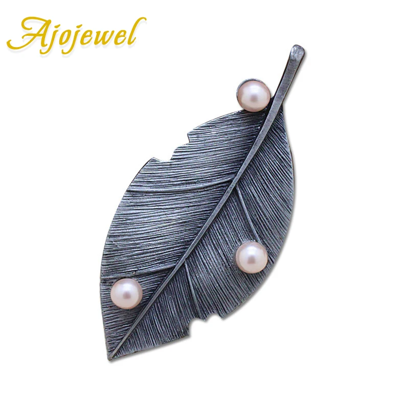 

Ajojewel Original Vintage Brooches Irregular Large Leaves Simulated Pearl Simple Brooch Pins Corsage For Women Girl Wedding Gift
