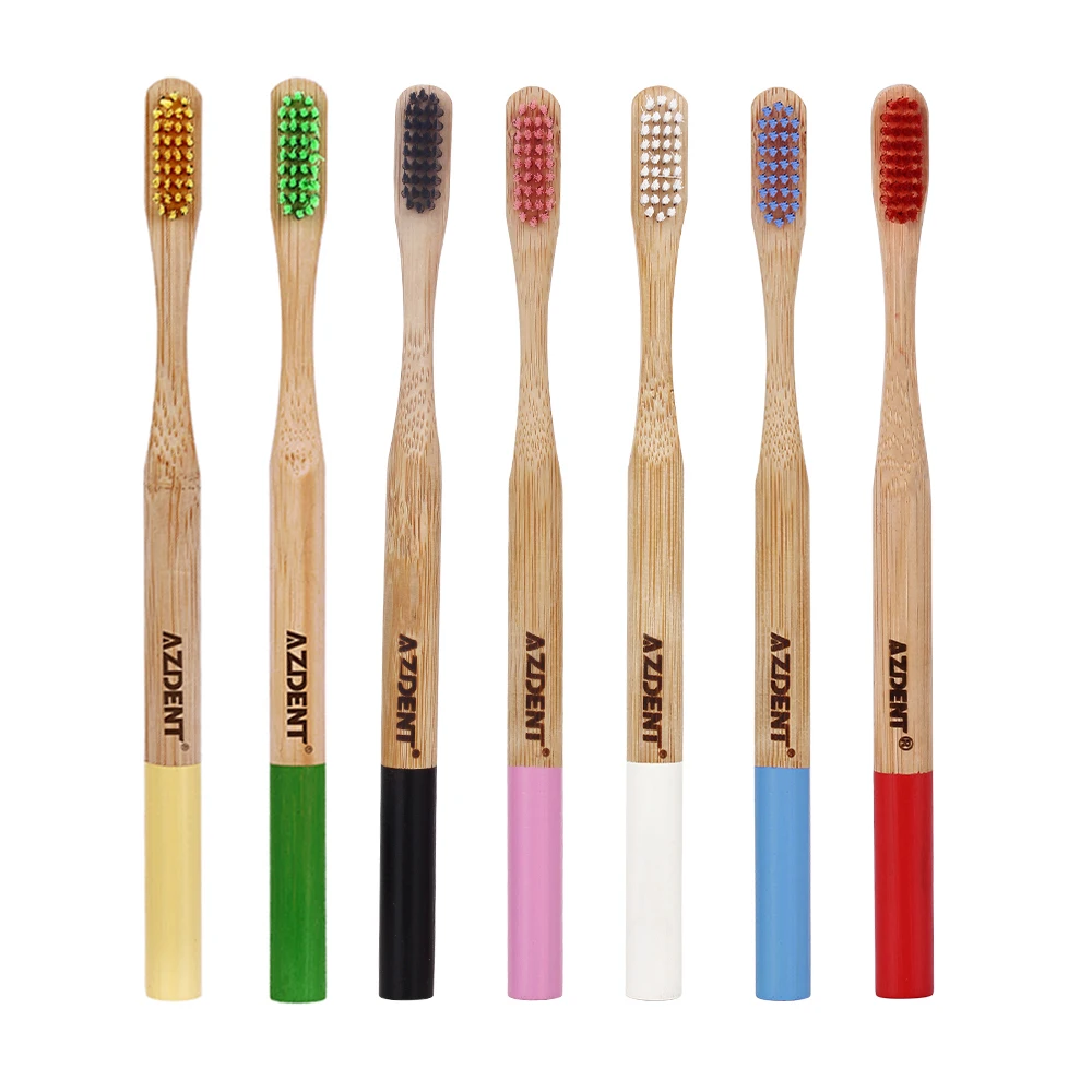 Hot 1pcs Bamboo Toothbrush Double Ultra Soft Wooden Handle Bamboo Toothbrushes Oral Care Soft Bristle Head for Adults Wholesale