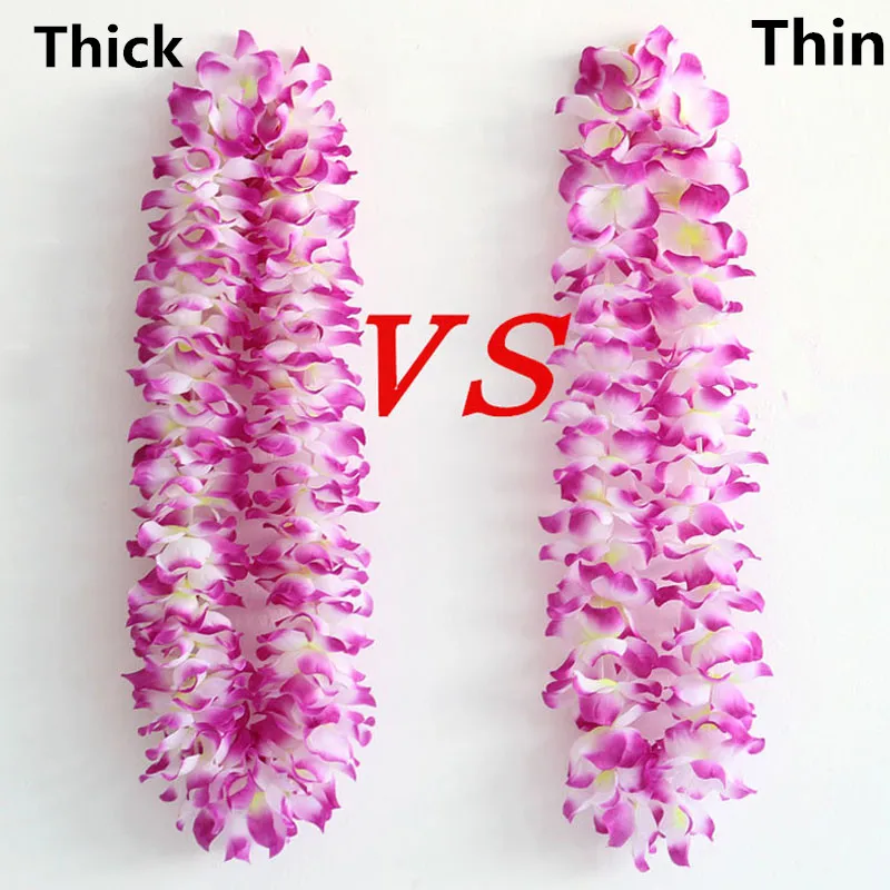 

Novelty Adult Kids Hawaiian leis Thick Garland Necklace Colorful Fancy Dress Party Hawaii Beach Fun