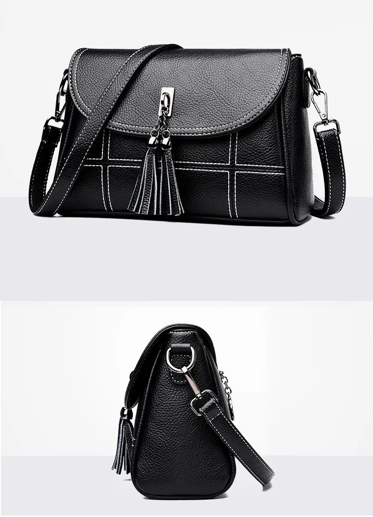 MJ Women Leather Crossbody Bag Female PU Leather Crossbody Handbag Fashion Tassel Messenger Bag Ladies Small Shoulder Bags (14)