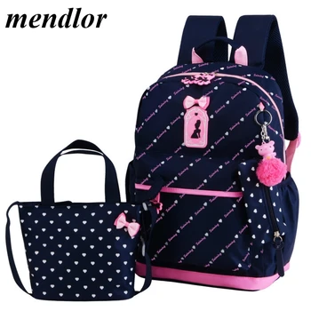 

Cute Bow 3pcs/set Children School Bags for Girls School Backpack Satchel kids book bag shoulder schoolbag Mochila Escolar