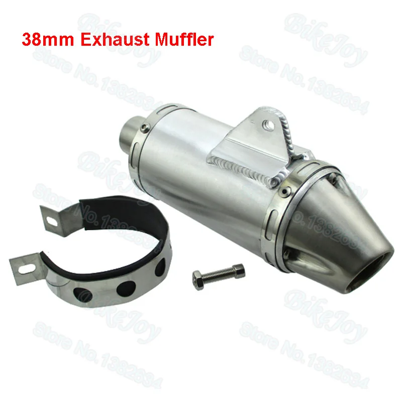 38mm Exhaust Muffler With Clamps T4 Style For 125cc 140cc 150cc 160cc 190cc CRF50 KLX110 Pit