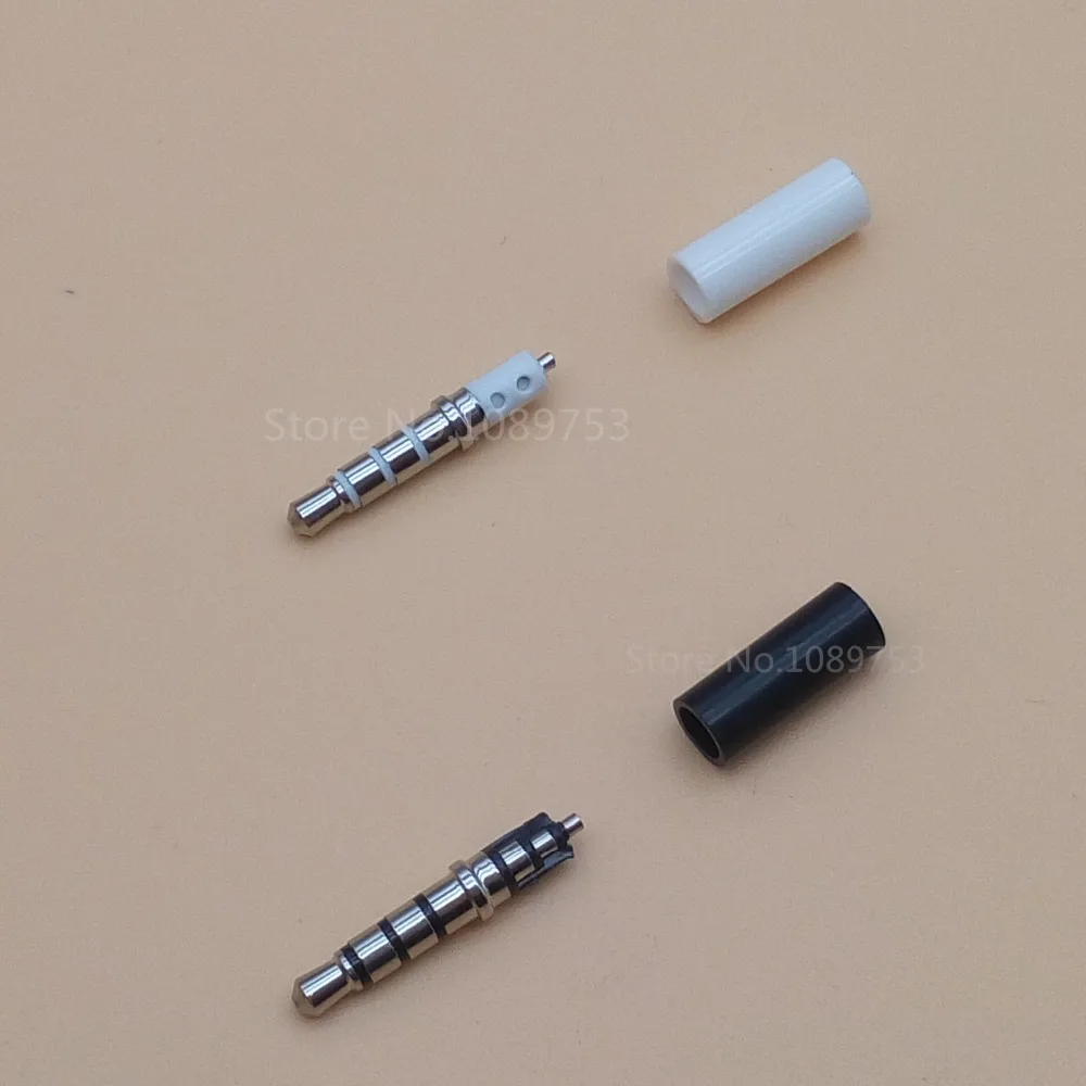 

10pcs 3.5mm stereo headset plug jack 4 pole 3.5 audio plug Jack Adaptor connector for iphone white and black
