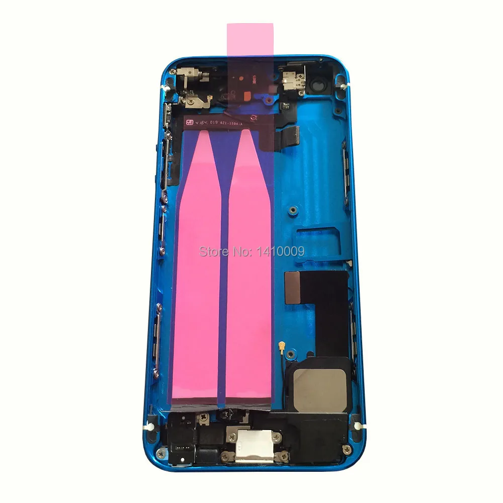 New DARK BLUE White Glass Middle Frame Full Assembled Back Cover Housing Assembly Replacement for iPhone