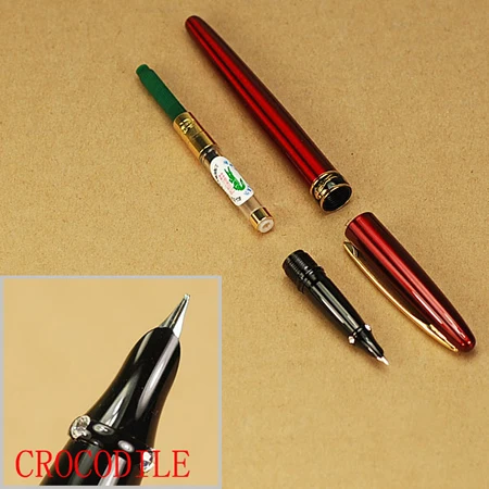 Красная перьевая ручка 6 цветов под крокодила 215|fountain pen|red fountain penf nib |